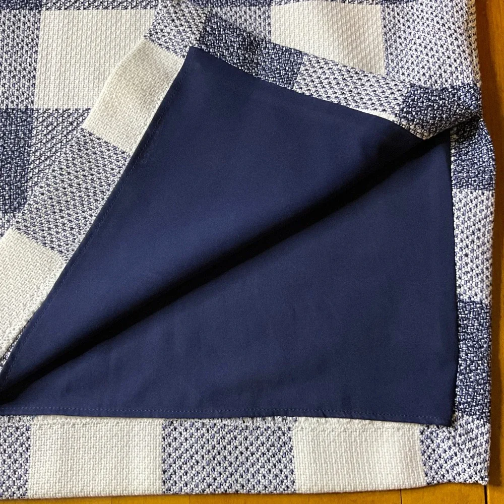 Banana Republic Womens Skirt Size 2 Pencil‎ Blue White Plaid Tweed Career